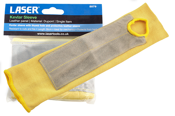 Leather reinforced Kevlar safety sleeve