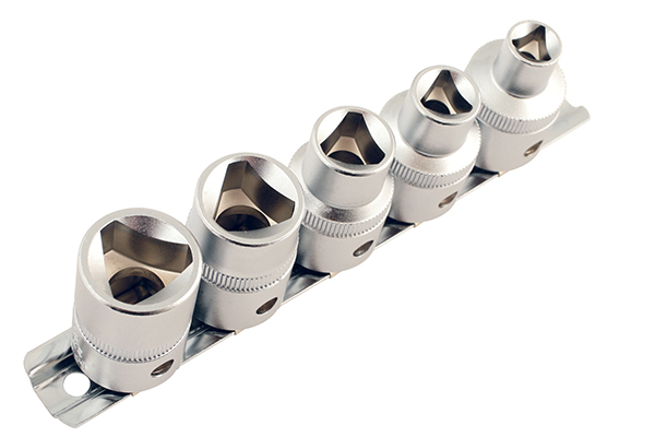 5-piece triangular socket set — 1/2" drive