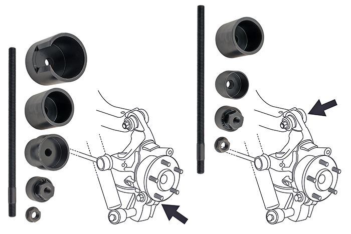 Save time with these Range Rover rear suspension bush tools from Laser Tools 