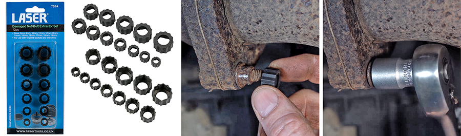 Cannot remove that rounded-off nut or bolt? Reach for the new Damaged Nut/Bolt Extractor set.