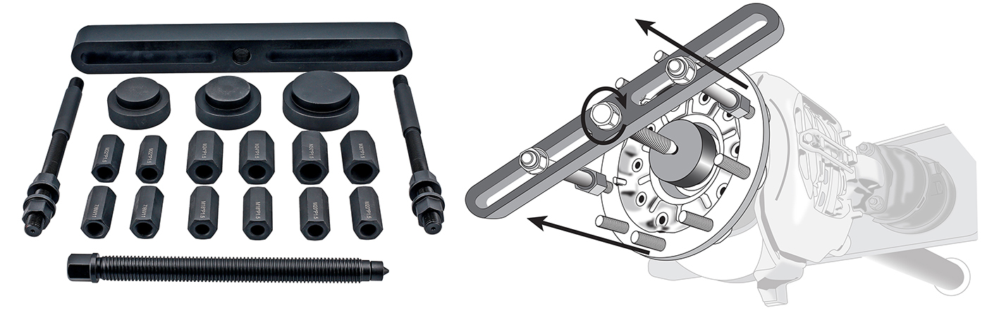 Heavy-duty HGV hub puller 