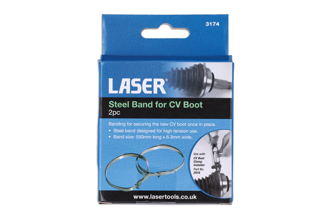 Laser Tools 3174 Steel Band for CV Boot 2pc