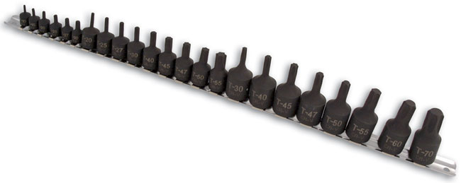 Laser Tools 3929 Star Socket Bit Set 1/4"D, 3/8"D, 1/2"D 23pc