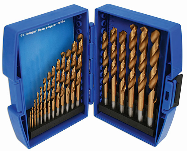 Laser Tools 4004 Titanium Coated Drill Set 19pc