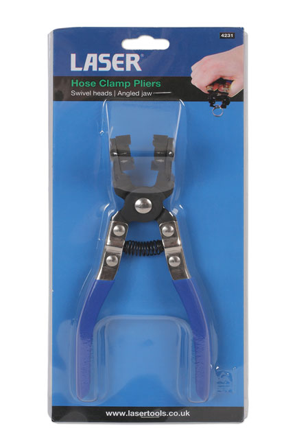 Laser Tools 4231 Hose Clamp Pliers - Angled, Swivel Jaws