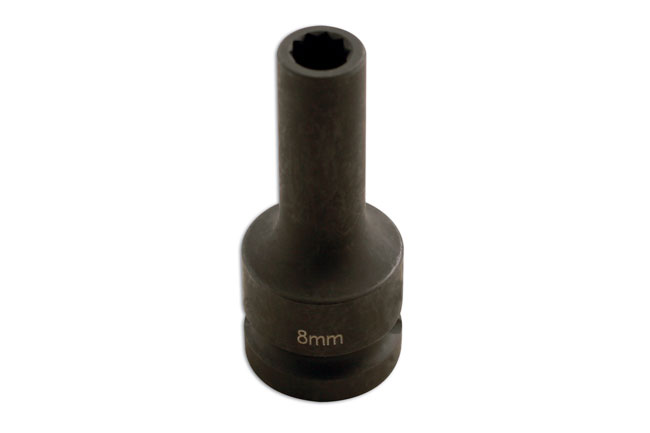 Laser Tools 5132 Split Rim Impact Socket 1/2"D 8mm x 10pt