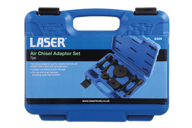 Laser Tools 5359 Vibro Air Chisel Adaptor Set 7pc