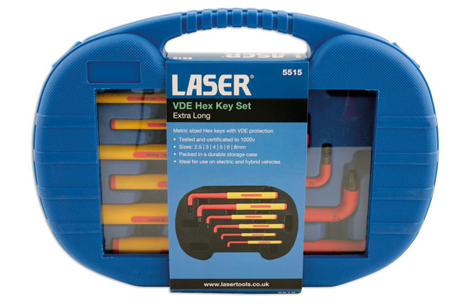 Laser Tools 5515 Extra Long Insulated Hex Key Set 6pc