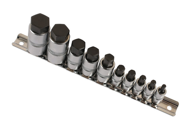 Laser Tools 5522 Hex Socket Bit Set 1/4"D, 3/8"D, 1/2"D 10pc