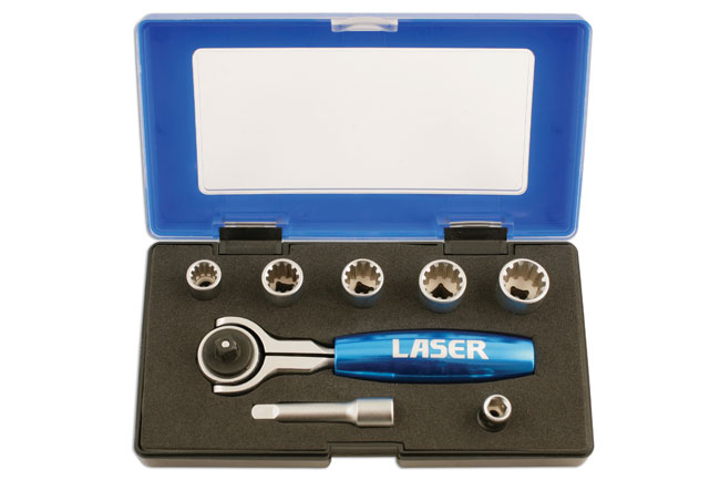 Laser Tools 5530 Alldrive Socket Set 1/4"D 8pc