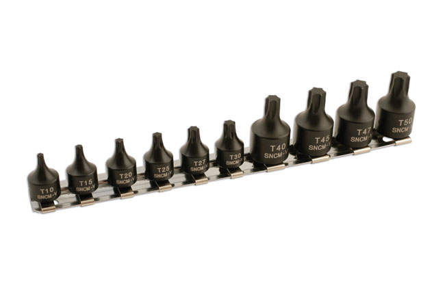 Laser Tools 5664 Low Profile Star Socket Bit Set 1/4"D, 3/8"D 10pc