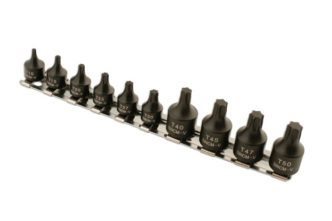 Laser Tools 5664 Low Profile Star Socket Bit Set 1/4"D, 3/8"D 10pc