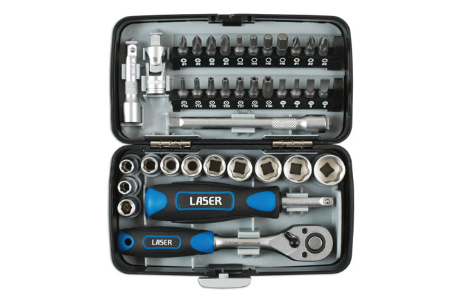 Laser Tools 5960 Socket & Bit Set 1/4"D 38pc