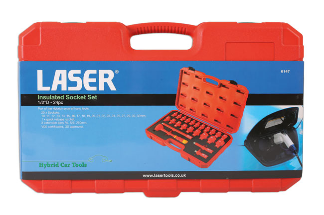 Laser Tools 6147 Insulated Socket Set 1/2"D 24pc