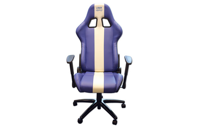 Laser Tools 6654 Laser Tools Racing Chair - Blue & White Stripe