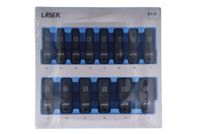 Laser Tools 6712 Deep Impact Socket Set 1/2"D 14pc