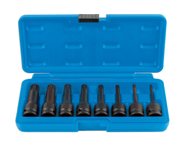 Long impact tamperproof spline bits half inch