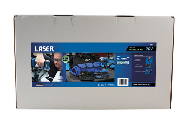 Laser Tools 68013 Cordless Impact Wrench 1/2"D 20V Kit