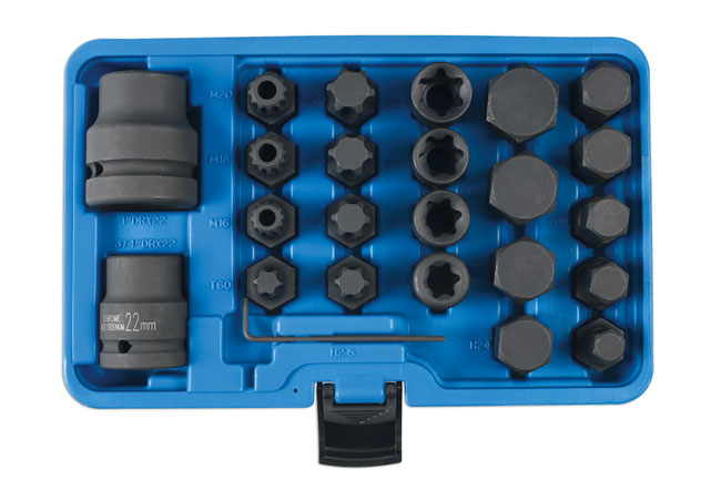 Laser Tools 6891 Impact Bit & Socket Set 3/4"D, 1"D 24pc