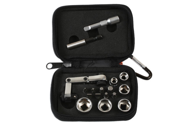 Laser Tools 6945 Mini Flexi Ratchet Socket and Bit Set 17pc