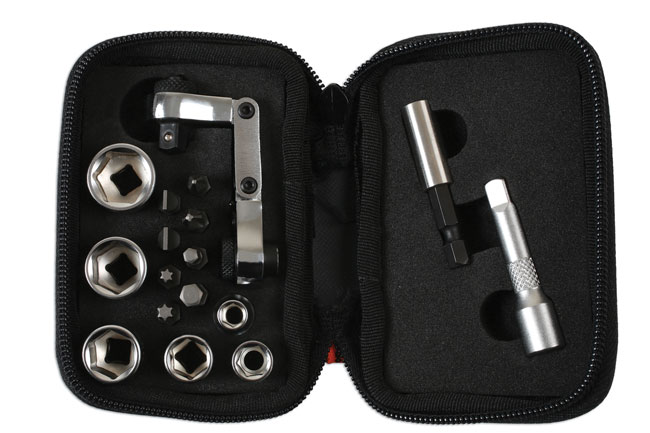 Laser Tools 6945 Mini Flexi Ratchet Socket and Bit Set 17pc