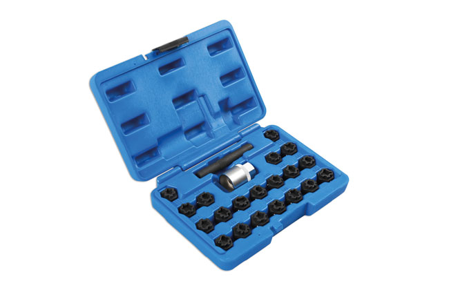 Laser Tools 7108 Locking Wheel Nut Key Set 22pc - for VAG