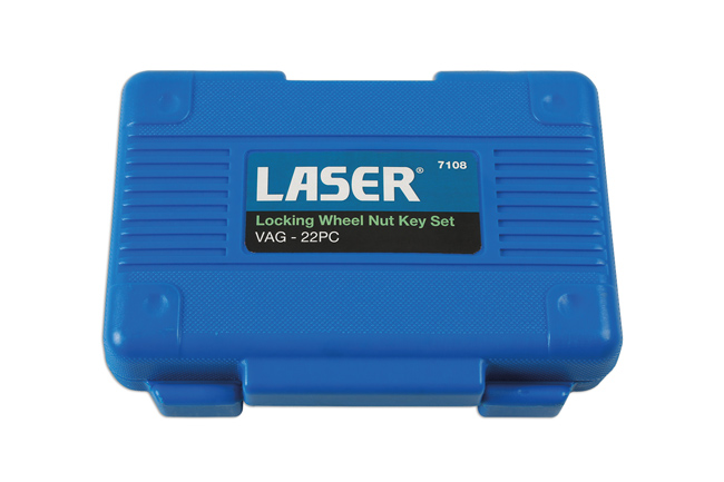 Laser Tools 7108 Locking Wheel Nut Key Set 22pc - for VAG
