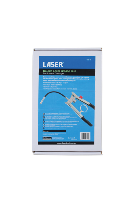 Laser Tools 7215 Double Lever Grease Gun for Screw-In Cartridges