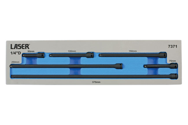 Laser Tools 7371 Impact Extension Bar Set 1/4"D 6pc