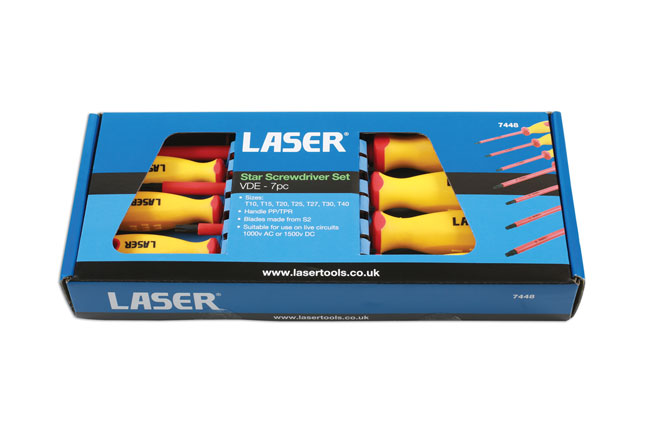 Laser Tools 7448 Insulated Star Screwdriver Set 7pc