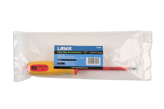 Laser Tools 7453 Insulated Star* Screwdriver T27