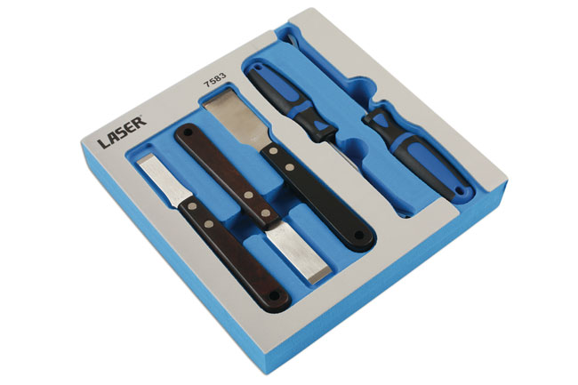 Laser Tools 7583 Clip Remover & Tungsten Tipped Scraper Set 5pc