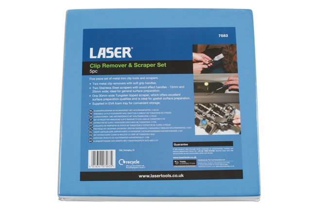 Laser Tools 7583 Clip Remover & Tungsten Tipped Scraper Set 5pc