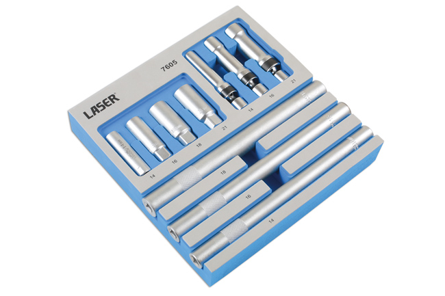 Laser Tools 7605 Spark Plug Socket Set 3/8"D 10pc