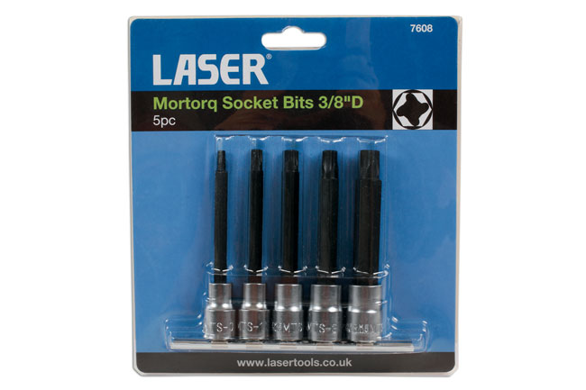 Laser Tools 7608 Mortorq Socket Bit Set 3/8"D 5pc