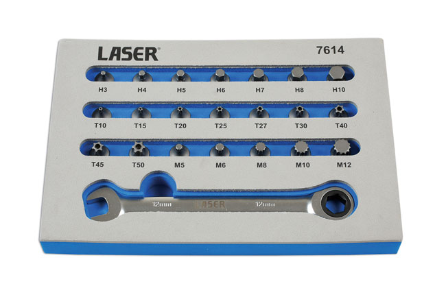 Laser Tools 7614 Low Profile Bit Set 22pc