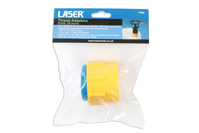 Laser Tools 7622 Thread Adaptors - 20/25L Oil Drums