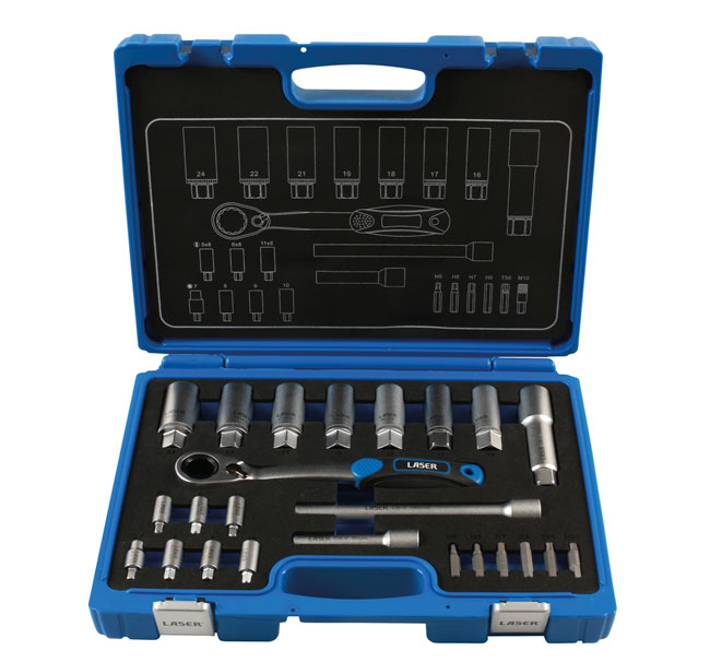 Laser Tools 7673 Shock Absorber & MacPherson Strut Tool Kit 24pc