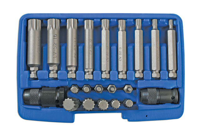 Laser Tools 7684 Spline Impact Bit Set 21pc