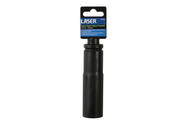 Laser Tools 7770 Extra Deep Impact Socket 1/2"D 24mm