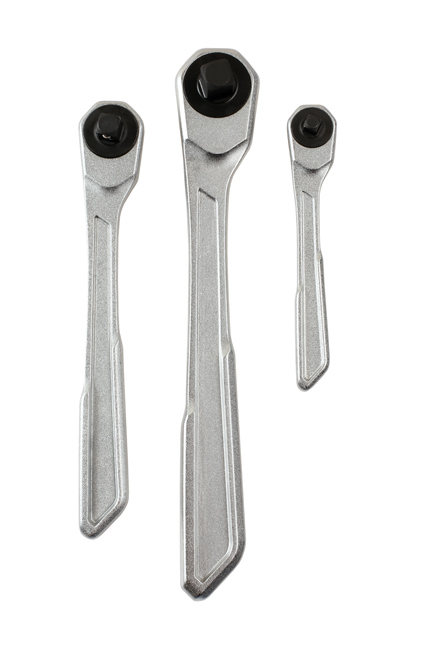 Laser Tools 7937 Slim Handle Ratchet Set 1/4"D, 3/8"D, 1/2"D 3pc