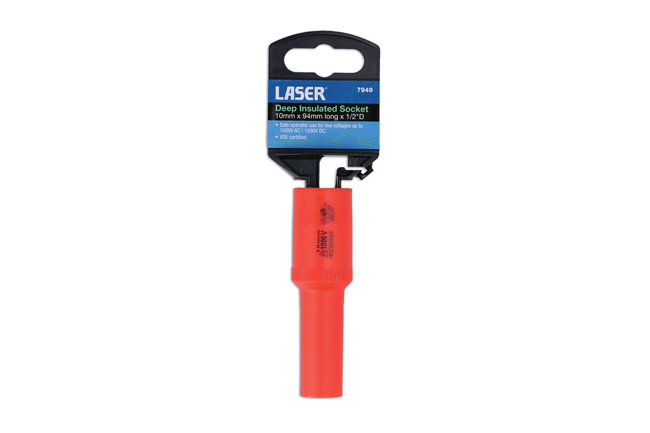 Laser Tools 7949 Deep Insulated Socket 1/2"D 10mm