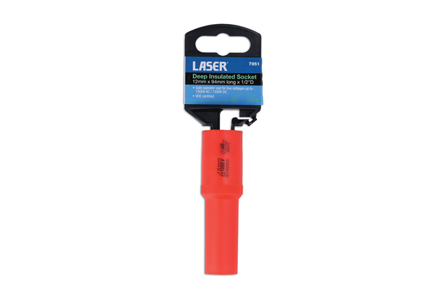 Laser Tools 7951 Deep Insulated Socket 1/2"D 12mm