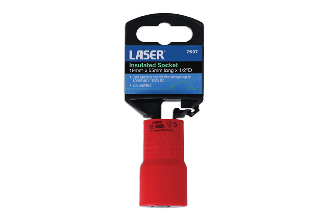 Laser Tools 7997 Insulated Socket 1/2"D 19mm