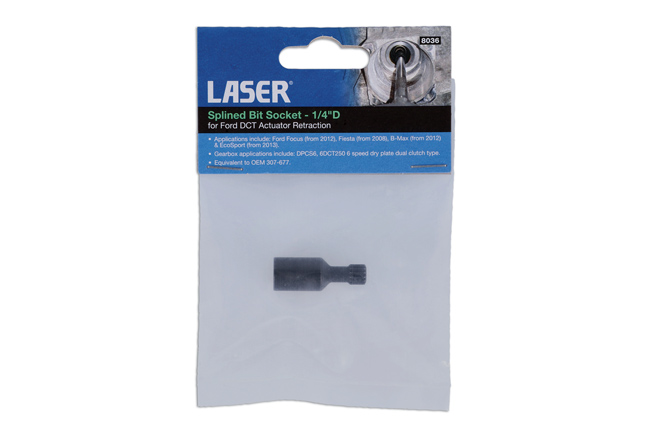 Laser Tools 8036 Splined Bit Socket - for Ford DCT Actuators