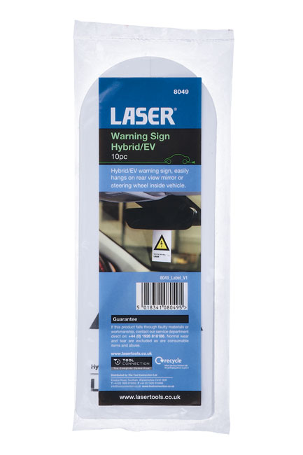 Laser Tools 8049 Hybrid/EV Warning Sign 10pc