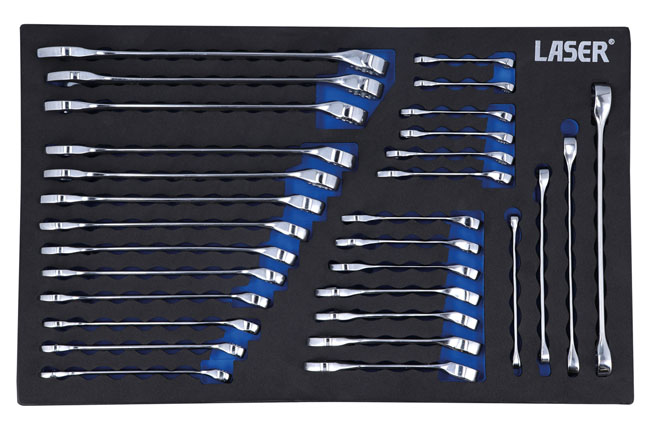 Laser Tools 8481 Metric/Stubby/Star Spanner Set 30pc