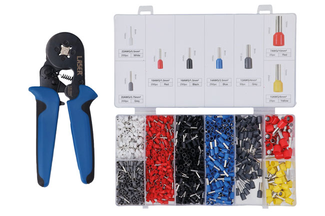 Laser Tools 8592 Wire Ferrule Crimp Connector & Plier Set