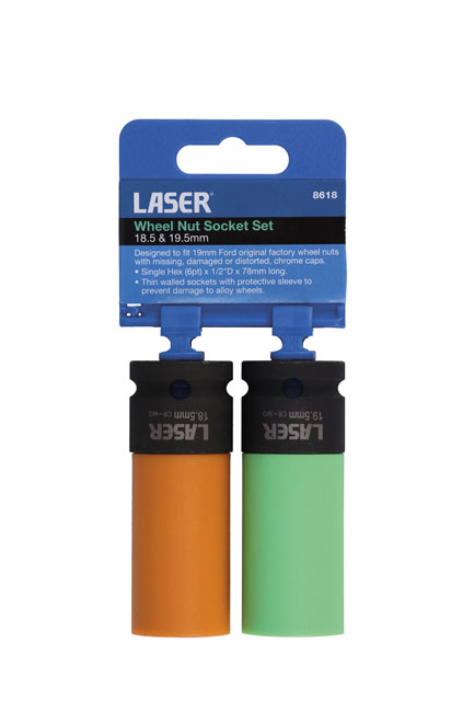 Laser Tools 8618 Wheel Nut Socket Set 18.5 & 19.5mm