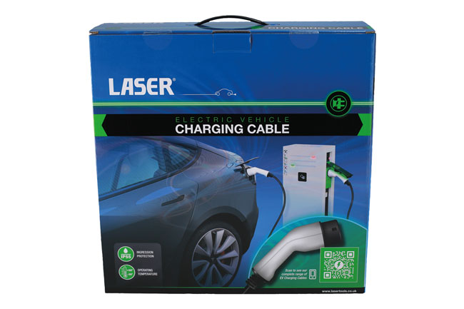 Laser Tools 8628 EV Charging Cable - Type 2 Female to UK 3 Pin Plug 13A Single Phase